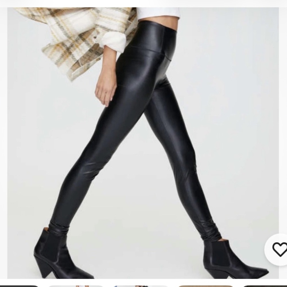 7 For All Mankind Black Faux Leather Leggings